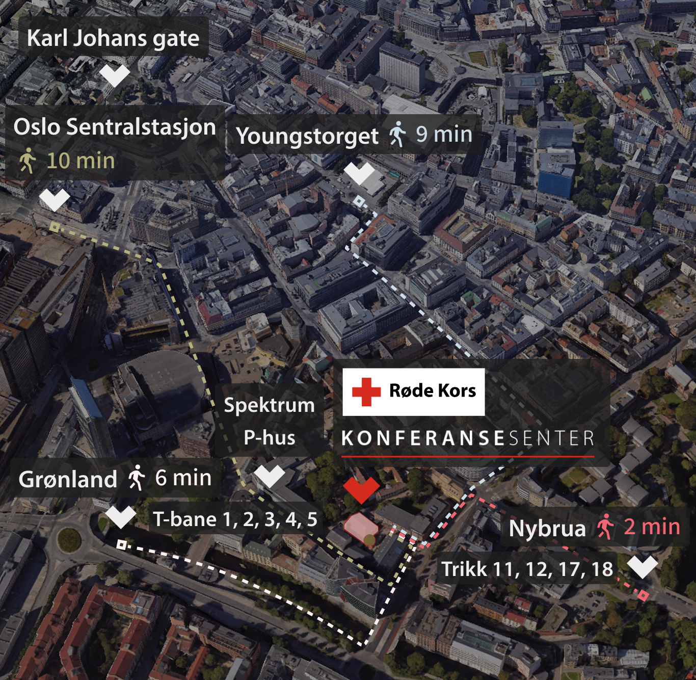 Kart over nærområdet i Oslo sentrum